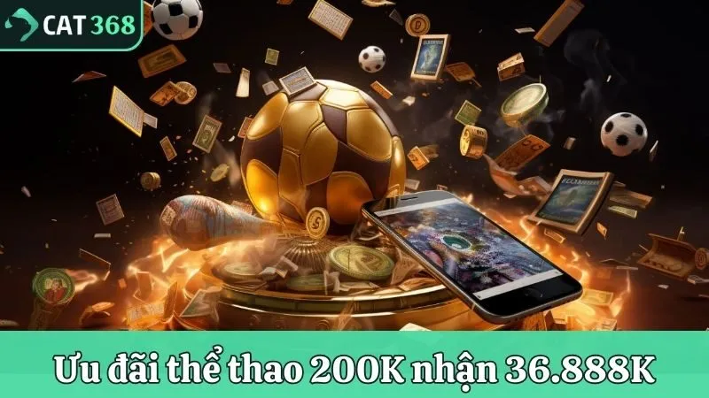 Ưu đãi nạp cược thể thao 200K nhận 36.888K